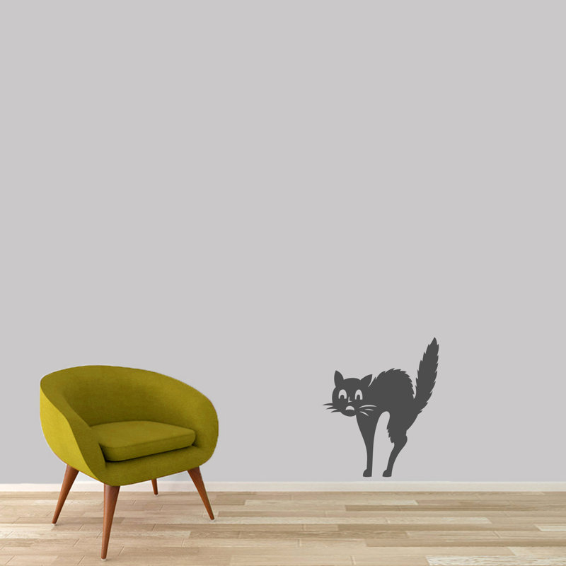Décalcomanie murale effrayé-chat, Gris foncé