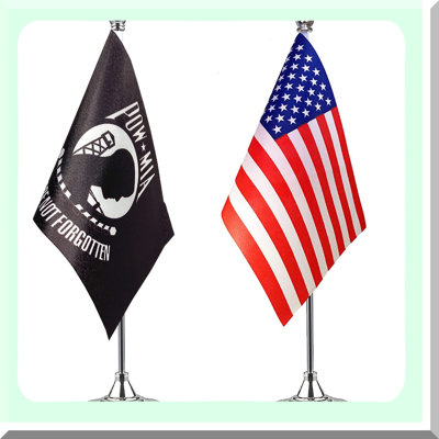 Mini US POW MIA Flag Set for Office and Event Decor