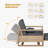 Darren Modern 37.75" W Coastal Solid Wood Chaise Lounge with Lumbar Pillow and Adjustable Backrest-100694589