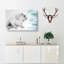White British Bulldog Profile In Abstract - Wrapped Canvas-55301763