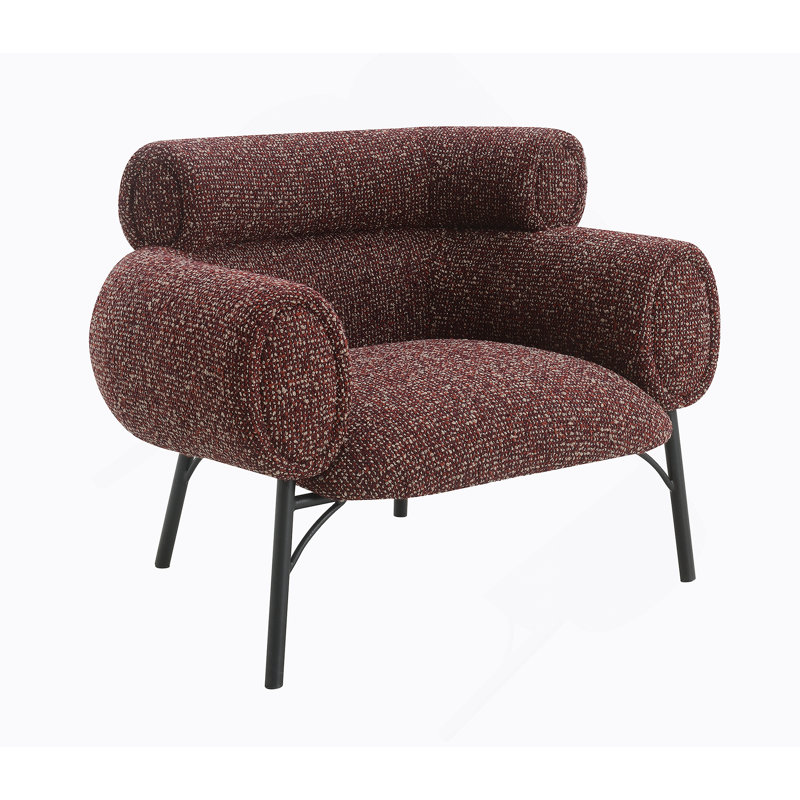 Chaise en tweed marron Mardi avec confort en mousse et structure en bois durable pour une décoration intérieure élégante
