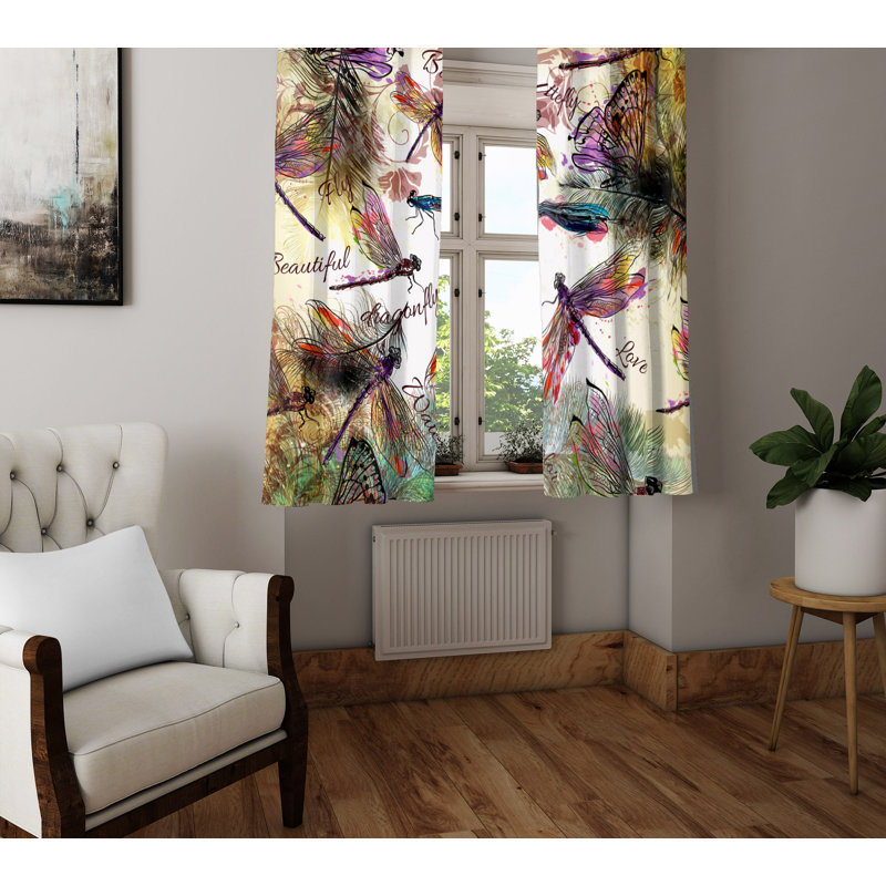 Paire de rideaux semi-transparents avec passe-tringle Boho, L 20 po x L 52 po