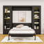 Queen Murphy Bed with Shelf, Side Cabinets, Drawers and LED-2022652876