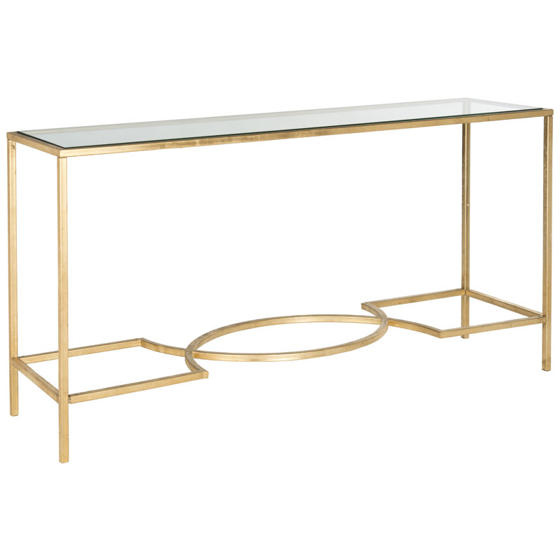 Celia 160cm Glass Top Console Table, Gold