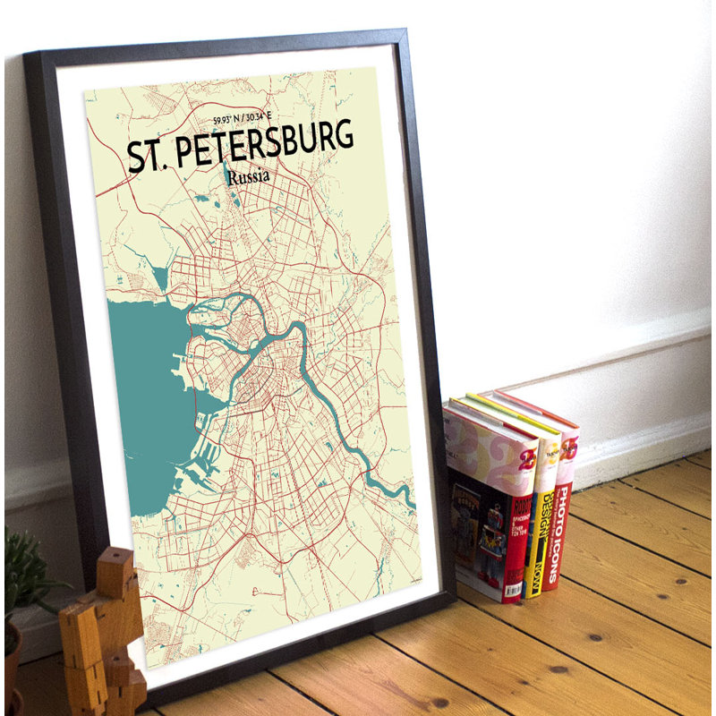 St. Petersburg - No Frame Print, 61cm H x 45.7cm W x 0.13cm D, Beige