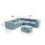 Canapé modulaire moderne avec repose-pieds en velours de performance en forme de L avec sièges profonds 6 pièces Modern-1283555353