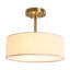 Plafonnier semi-encastré en mélange de lin à 3 lumières avec abat-jour en tissu blanc l 12,6 po Ihor - l 12,6 po x H 10,83 po-1360113873