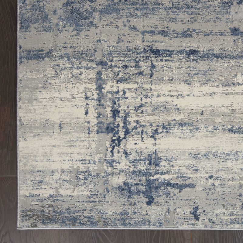 Bedwell Ivory/Blue Rug, Rectangle 282 x 389cm
