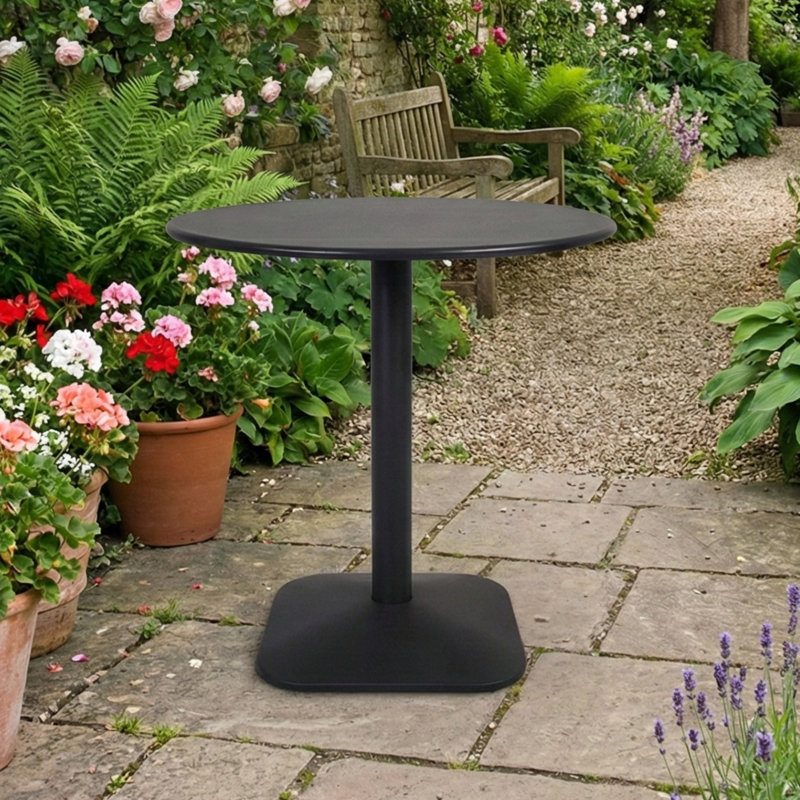 Round Metal Dining Table, Black