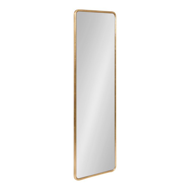 Caskill Framed Radius Rectangle Wall Mirror, 48" x 16", Gold