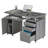 Grey Complete Workstation Computer Desk With Storage Cabinet, Drawers & Keyboard Tray