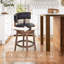 Tabouret de bar et de comptoir rembourré pivotant à 360°, structure en bois massif, siège et dossier rembourrés, garniture cloutée, tabouret pour îlot de cuisine-957258354-958391966-957258355