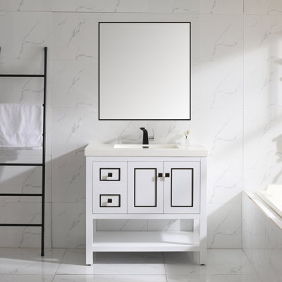 Thome 37'' Single Bathroom Vanity with Resin Top