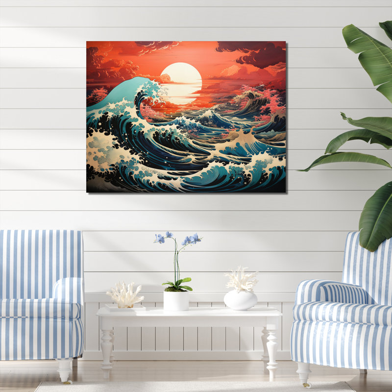 «Dramatic Ocean Waves I», reproduction d'art sur toile, H 24 po x l 32 po x P 1 po, Toile tendue