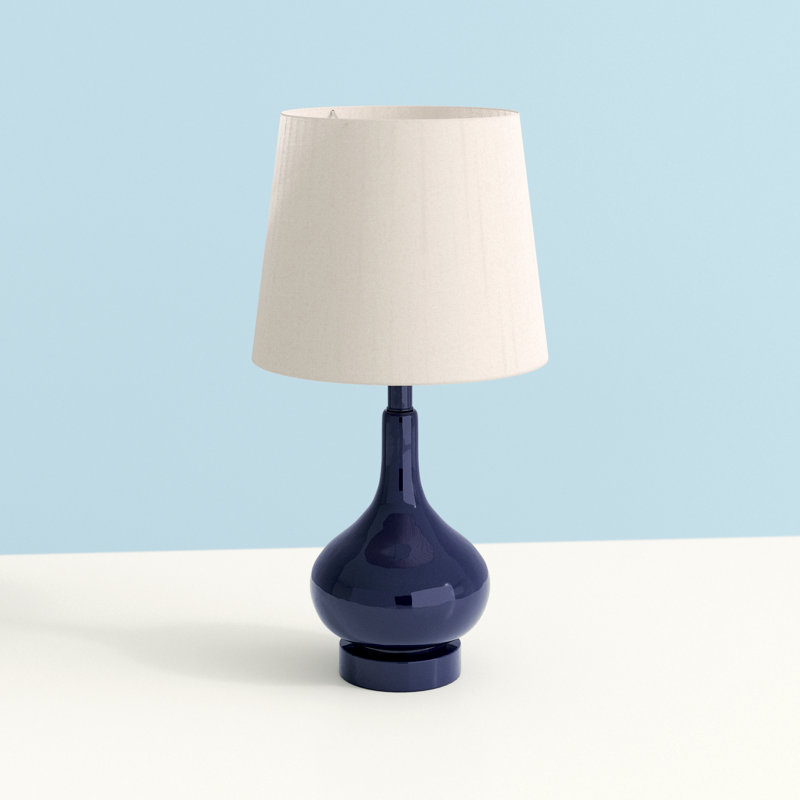 Mikac Glass Table Lamp, Navy