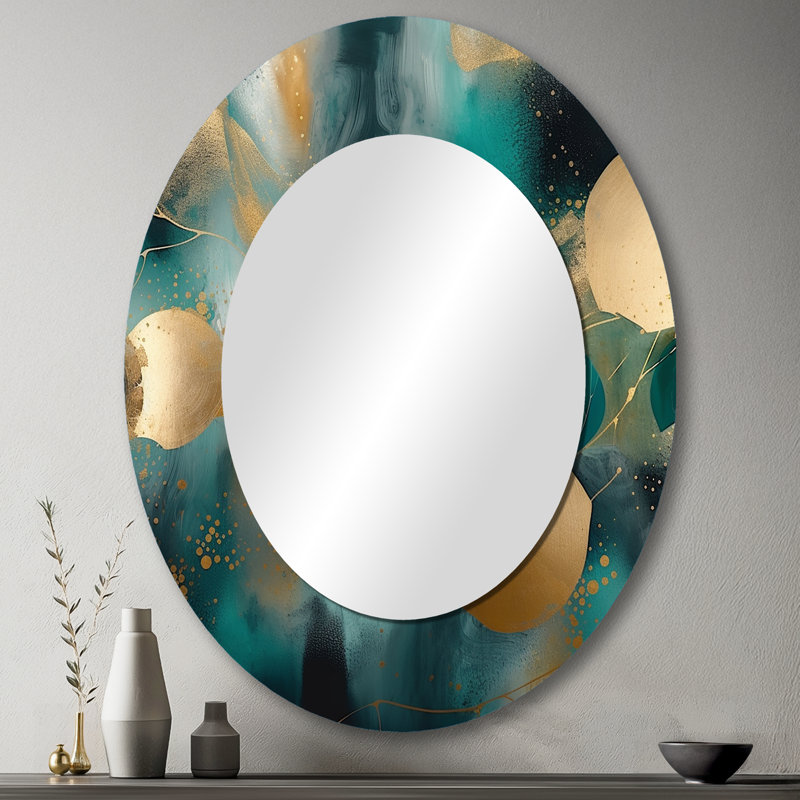 Miroir mural vert et or vert, 43 po x 33 po