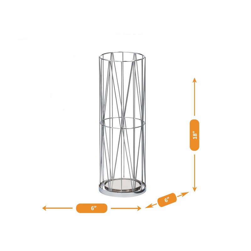 Porte-parapluies en métal adapté à tout espace, argent