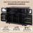 54.9" Rolling Kitchen Island with Drop Leaf, Power Outlet, 4 Storage Doors, Cross Barn Glass Doors, Lockable Wheels for Kitchen Dining Room，black-130041113