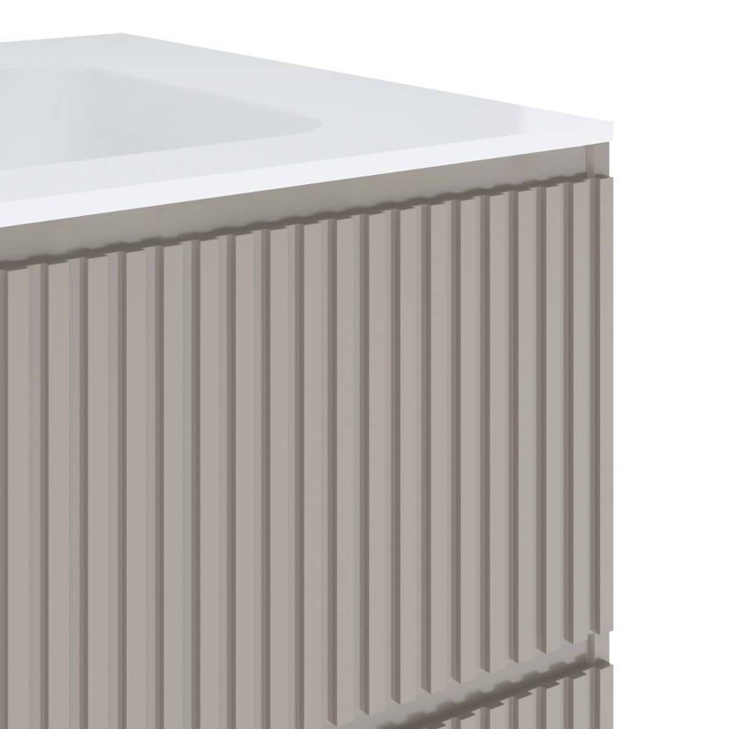 Linear 30" Wall Mounted Single Bathroom Vanity with Top, Taupe, 30"