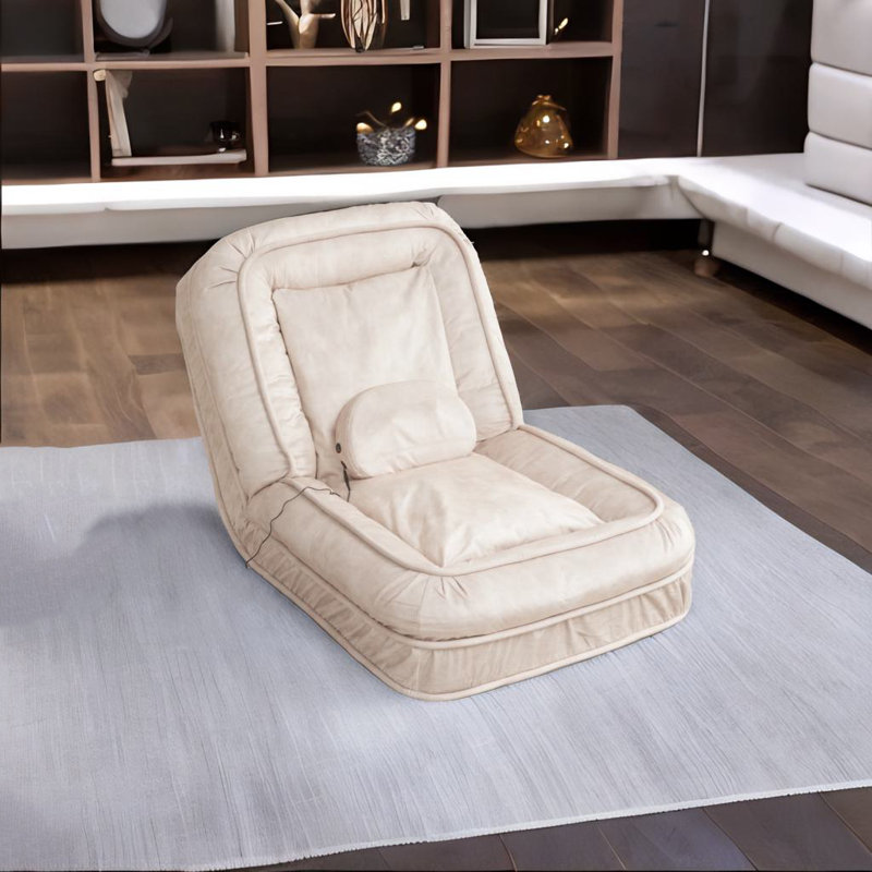 Bean Bag Floor Sofa, Beige Velvet