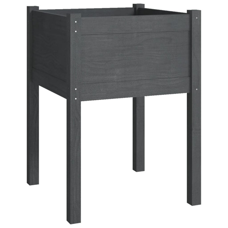 Boîte à fleurs en bois pour l'extérieur, H 27,6 po x l 19,7 po x P 19,7 po, gris