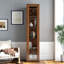 Vitrine avec portes en verre, armoire de rangement Curio avec 5 tablettes, bibliothèque avec lumières DEL