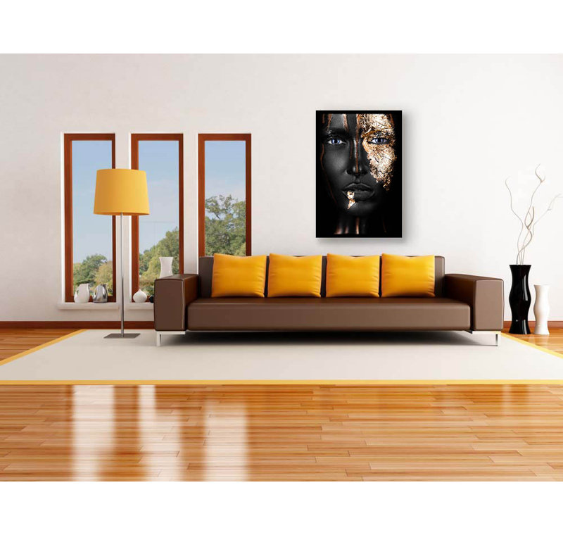 Noir Gold - No Frame Rectangle Print, Black Frame, 135cm H x 90cm W x 10cm D