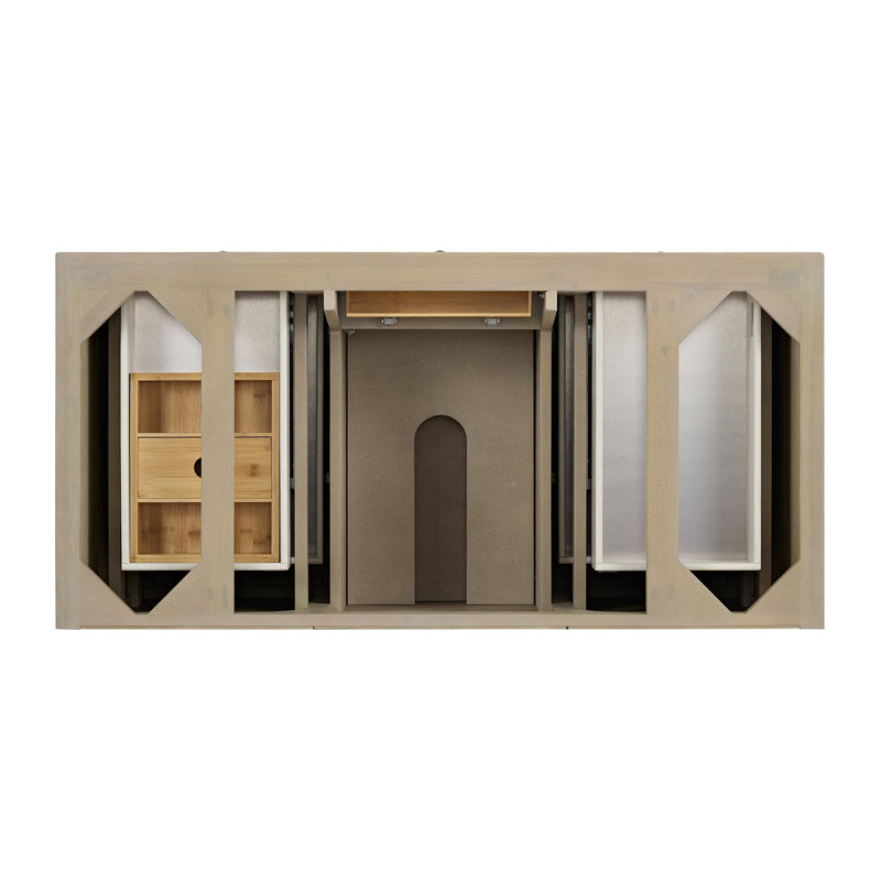 Lorelai 48'' W Single Vanity, Whitewashed Oak, Carrara White Marble, 8" Widespread
