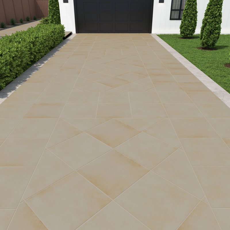 Merden 24 in. x 24 in. x 1.18 in. Matte Porcelain Stone Look Paver (8 sq. ft./unit, 2 Pieces), Clay