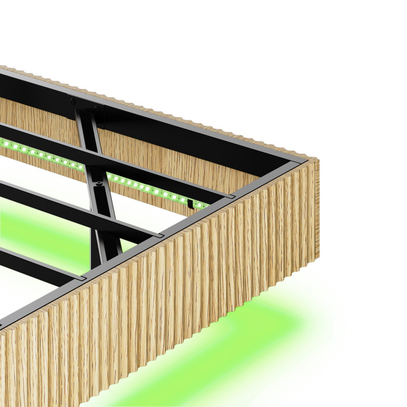 Steel Bed, 135*200, Natural