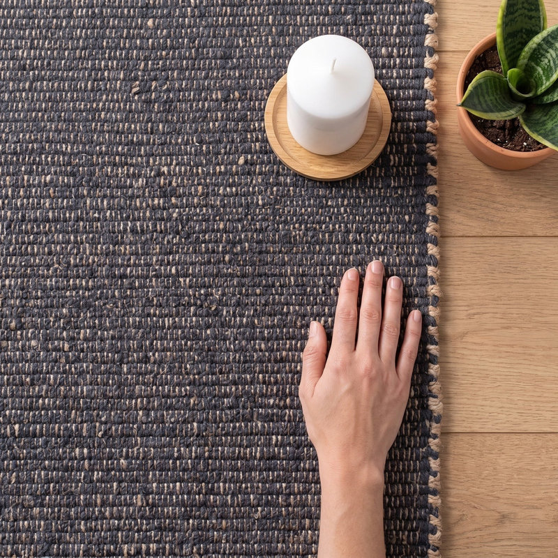 Tapis campagnard en jute et coton Colston, Rectangle 2 pi x 3 pi