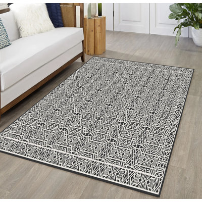 Tapis gris bohème gris ivoire Tribal Boho