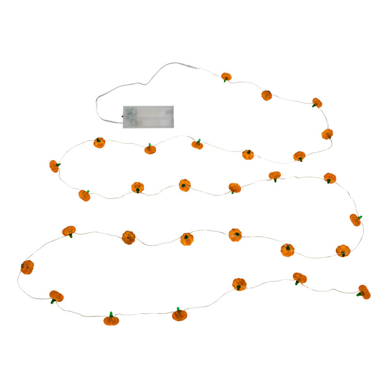 Jarnell Battery Operated String Lights with Pumpkin Motifs
