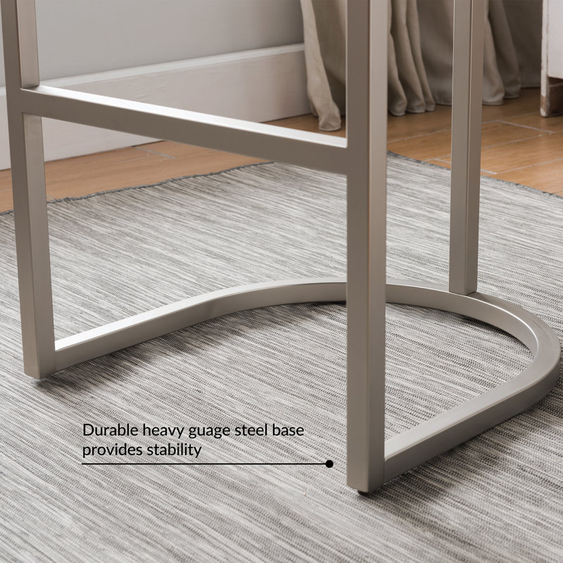 Tabouret de baril avec siège en lin et base en métal, Lin noir / cadre doré, 4