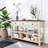 Console Table, 50 Inch Retro Sofa Table with 3 Storage Drawers and 2-Tier Open Storage Shelf Entryway Table for Living Room, Kitchen, Entryway, Hallway-65928588