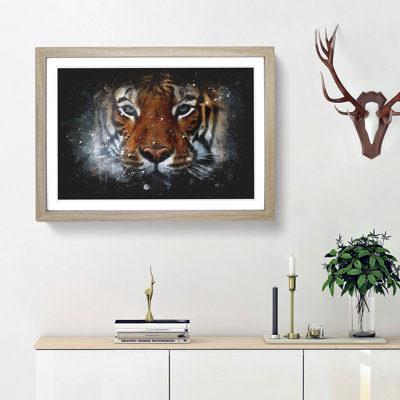 Tiger in the Blue - Picture Frame Graphic Art Print