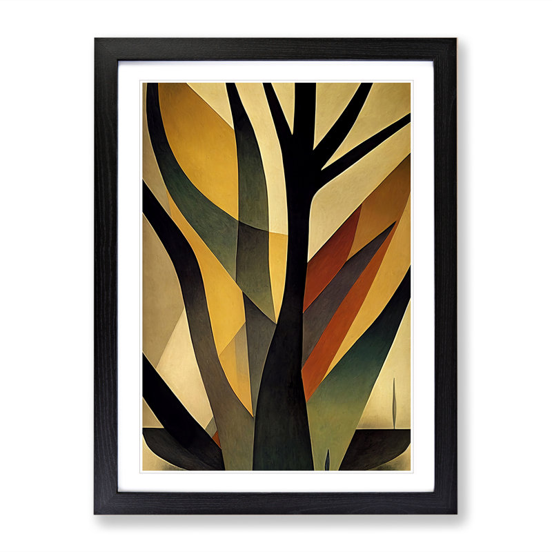 Splendid Abstract Tree No.1 - Wall Art, Black Framed, 64cm H x 46cm W x 2cm D