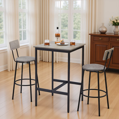 3-Piece Counter Height Round Bar Table Set