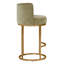 Tabouret de bar rotin en velours moderne avec repose-pieds, mousse haute résilience et base en métal à 360 °-131456456