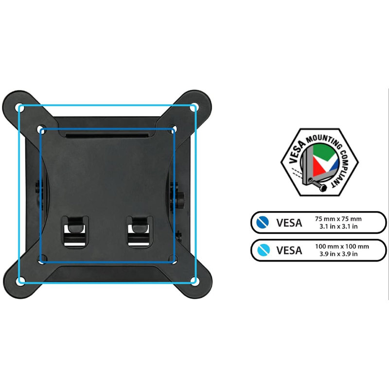 Black Tilt Wall Mount for Holds up to 30 lbs