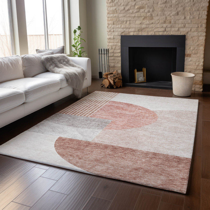 Tapis en cuivre Prisco lavable à la machine de qualité supérieure, Rectangle 2 pi 6 po x 3 pi 10 po