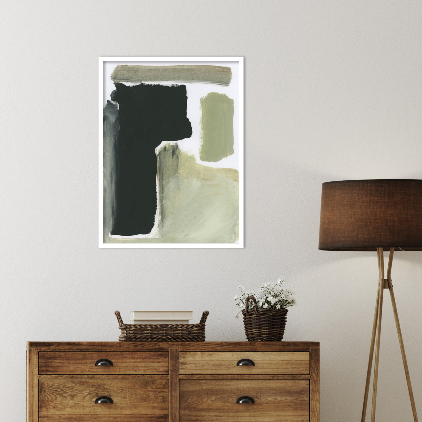 Cleve "Total" Print by Dan Hobday, White, 33" H x 25" W