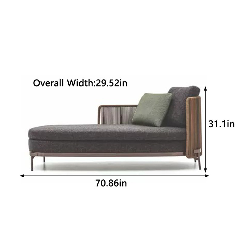 Outdoor Lounger Waterproof Fabric Aluminum Frame Outdoor Chaise Lounge , Cushion Included