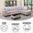 3-Piece Faux Leather Sectional Sofa-1459273678