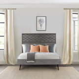 Jakiara Platform Bed Frame In Gray Acacia Wood