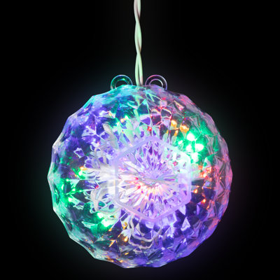 6" LED Hanging Christmas Crystal Sphere Decor