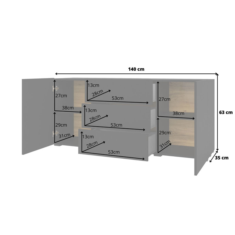 Branchburg 140cm Sideboard