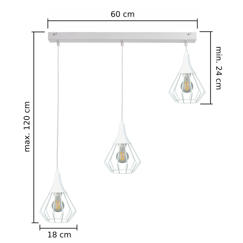 Percival 3 - Light Pendant, White