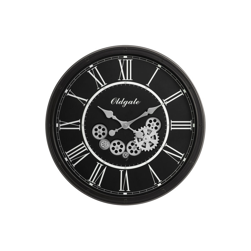 Rond, mécanisme d'engrenage, grande horloge murale