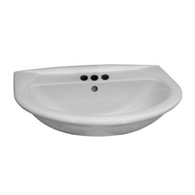 Lavabo de salle de bain mural en porcelaine vitrifiée avec trop-plein Karla 505